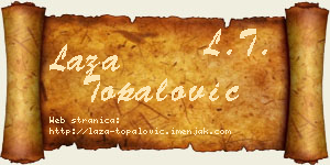 Laza Topalović vizit kartica